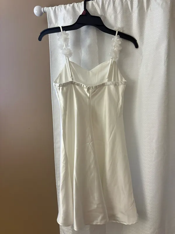 White satin mini dress Size M - Image 5