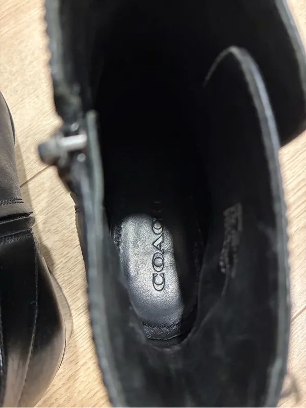 Coach Women’s Chrystie Bootie Black Leather Ankle Heeled Size 8.5 - Image 8