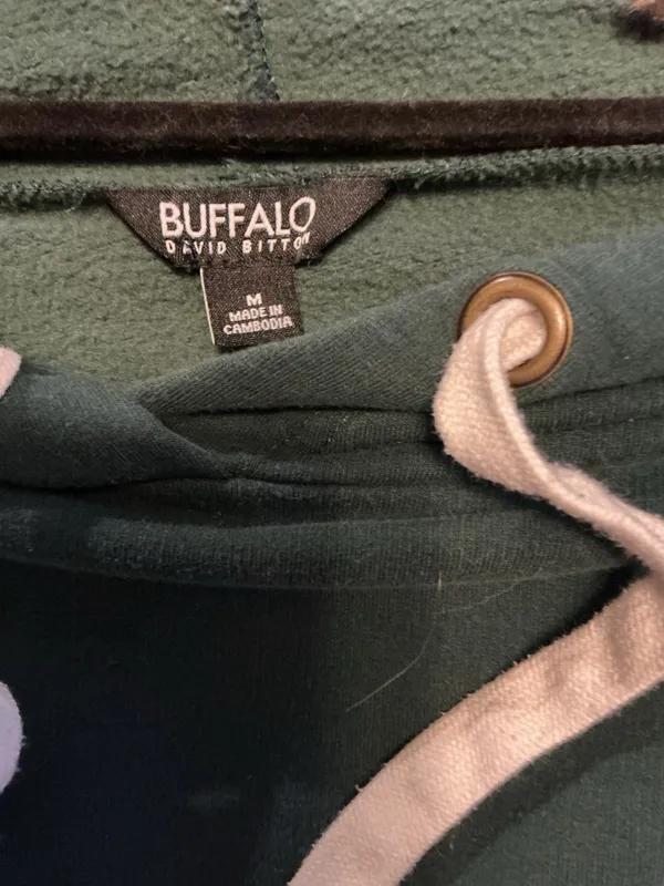 Buffalo David Bitton Forest Green Hoodie - Size Medium - Image 3