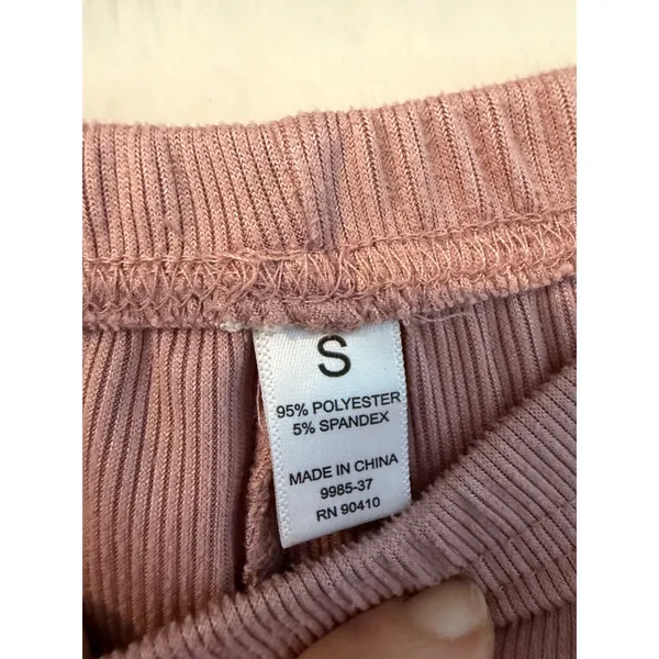 Nicole Miller New York Pajama Set Womens Small Pink Ribbed Knit 2pc Loungewear - Image 6