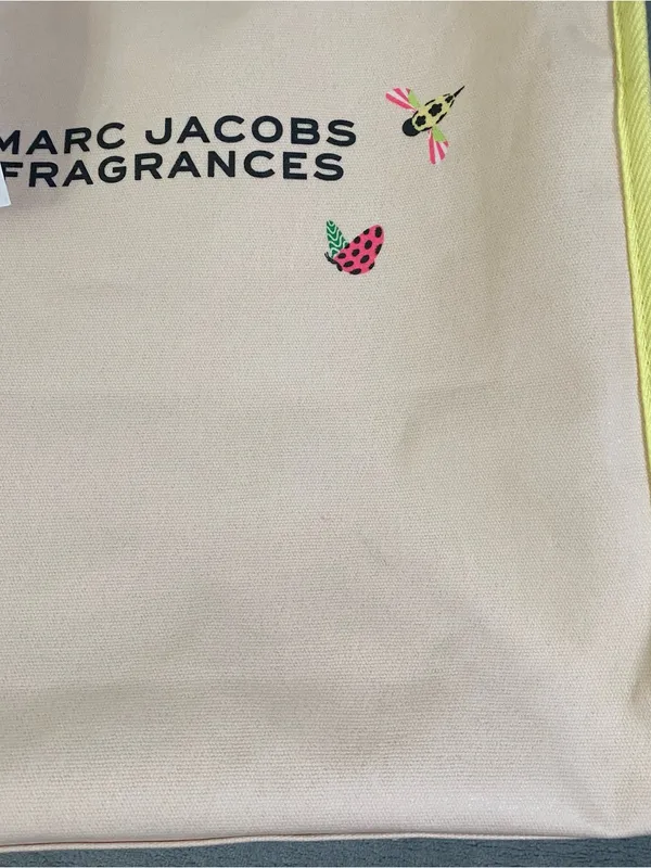 Marc Jacobs Fragrances‎ Pink and Yellow Canvas Tote Bag limited edition - Image 3