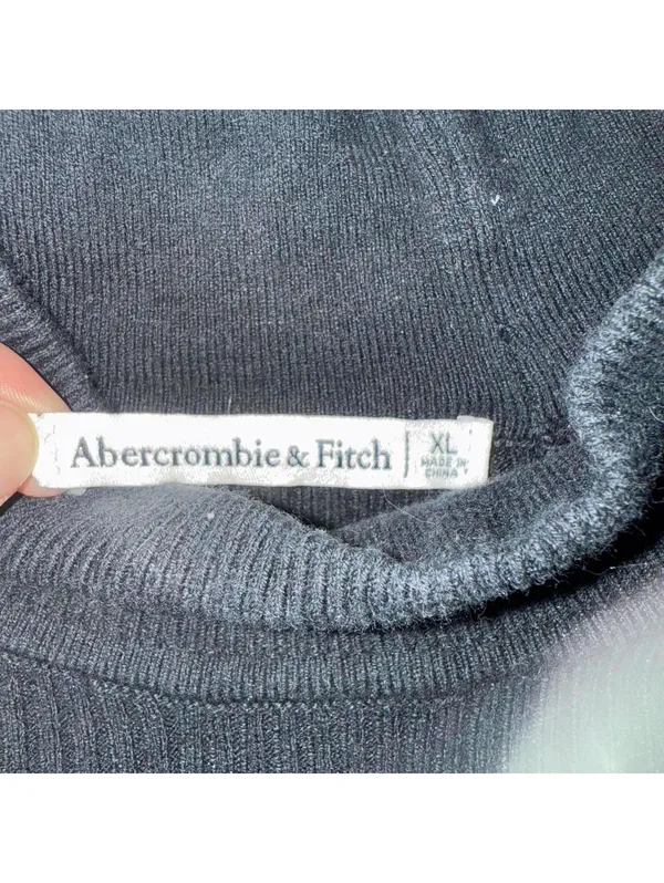 ABERCROMBIE & FITCH BLACK RIBBED DRESS WITH REMOVABLE SHRUG - Image 4