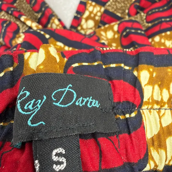Ray Darten Pants Womens Small Multicolor Geometric African Wax Print High Waist - Image 7