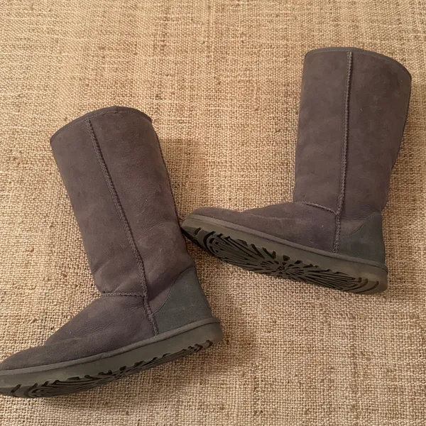 UGG Women's Classic Tall Gray Winter Boot Size US 8 - Image 3