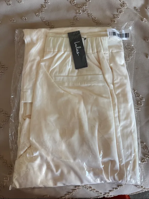NWT: Lulus Sophisticated Company Ivory Straight Leg Trouser Pants White - Image 2