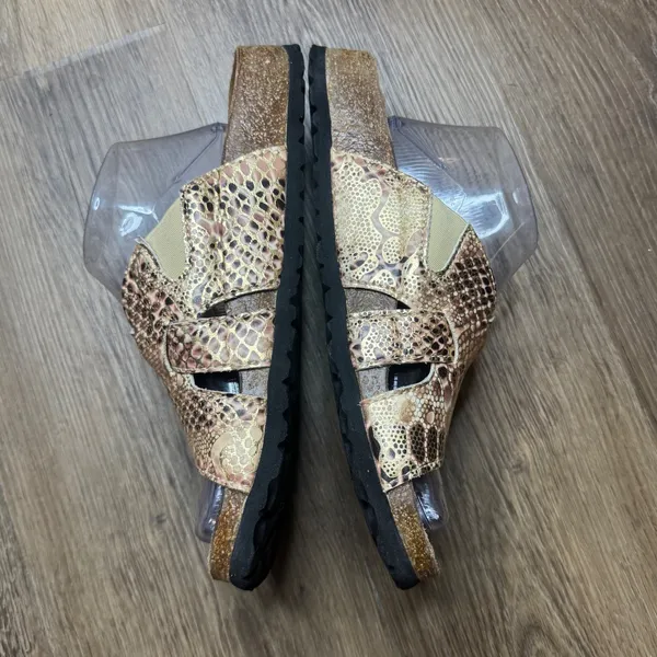Betula Women's Licensed by Birkenstock Snakeskin Print Slides Size 11 - Image 4