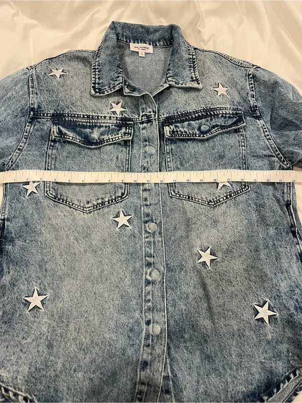 Mineral Wash Star Embroidered Denim Jacket - Image 10