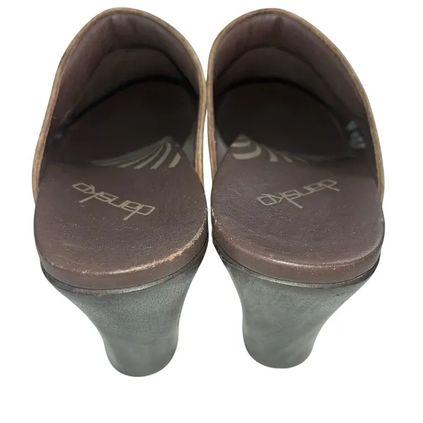 Dansko Women’s Rae Distressed Studded Brown Leather Heeled Clog US 38 EU 7.5‎ - Image 3