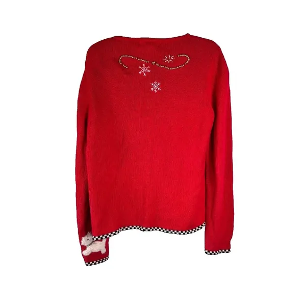 KIKIT Sweater Christmas Scottie Dogs Women's Size M Ugly‎ Christmas Sweater - Image 2