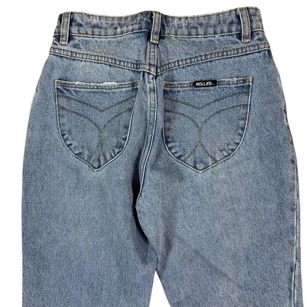 Rollas Classic Straight Jeans Light Wash High‎ Rise Regular Fit 24 Vintage - Image 5