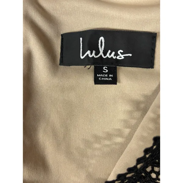 Lulus Black Crochet Lace V-Neck Bodycon Mini Cocktail Dress Small - Image 8