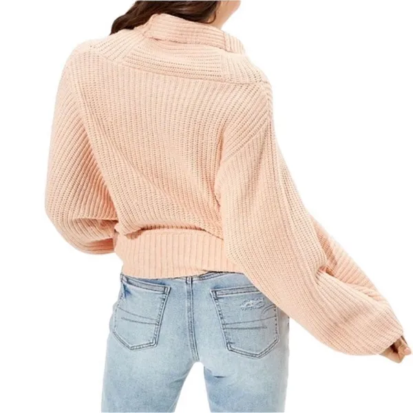 American Eagle Outfitters Oversized Peach Mock Neck Sweater(Size XS) - Image 2