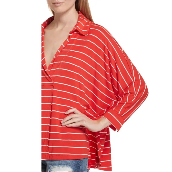 Free People We the Free Can't Fool Me Striped Tee - Red - XS - Image 7