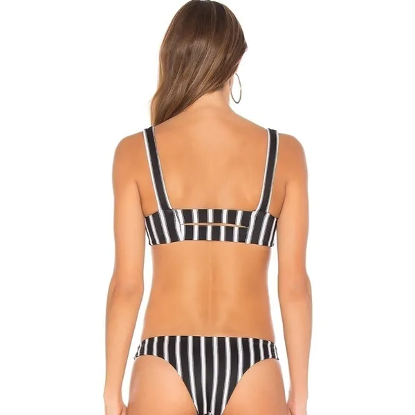 Tori Praver‎ Deja Striped Bikini XS Swimsuit Black White Top - Image 4