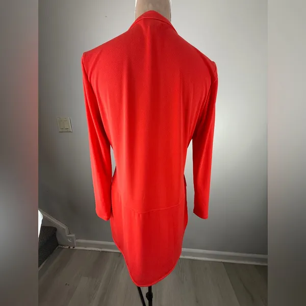 Ralph Lauren Red Long-Sleeve Shift Blouse - Image 3