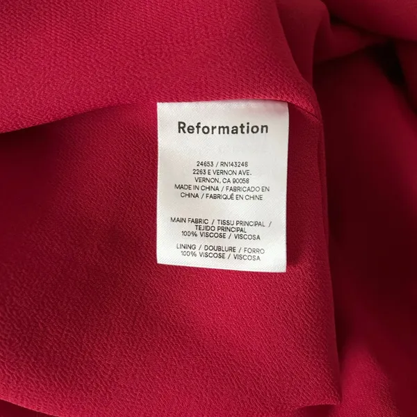 Reformation Kourtney Midi Dress Red Spaghetti Strap Sweetheart Neck Size 8 - Image 7