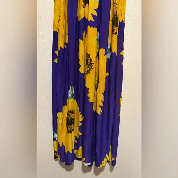 Sunflower Purple Maxi Dress Boho Floral Summer Maxi NWT Flowing Sundress Size L - Image 6