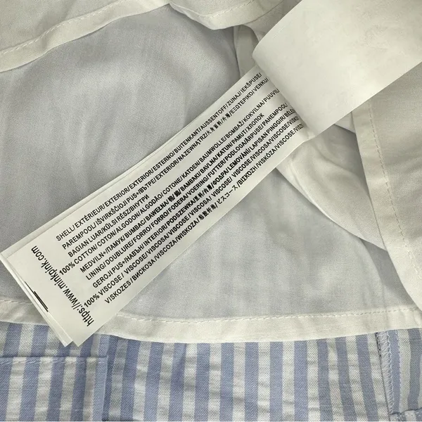 MINKPINK Blue and White Yasamin Cotton Tiered Mini Dress - Image 10