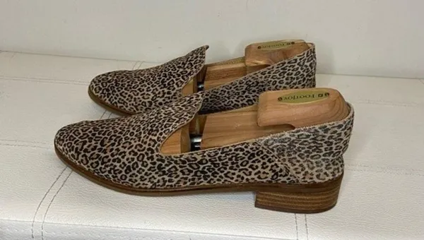 Cahill Leopard Print Loafer Eyelash Sophia Leather Loafers Size 10 - Image 8