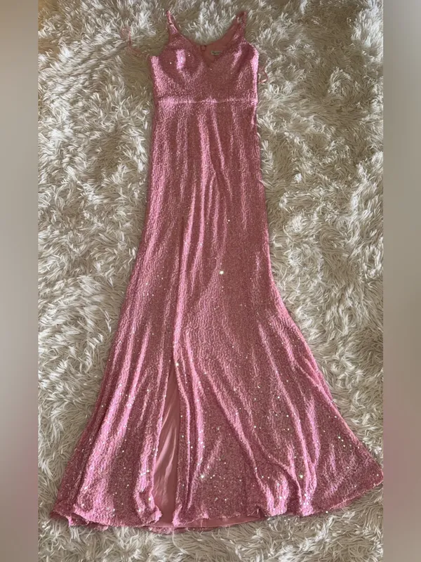 NEW Dress The Population IRIS peony Pink Sequins Gown Sz S - Image 4