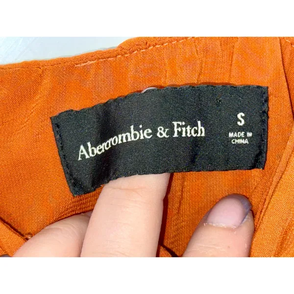 Abercrombie & Fitch Orange Lace Up V-Neck Sleeveless Mini Dress Womens Size S - Image 3