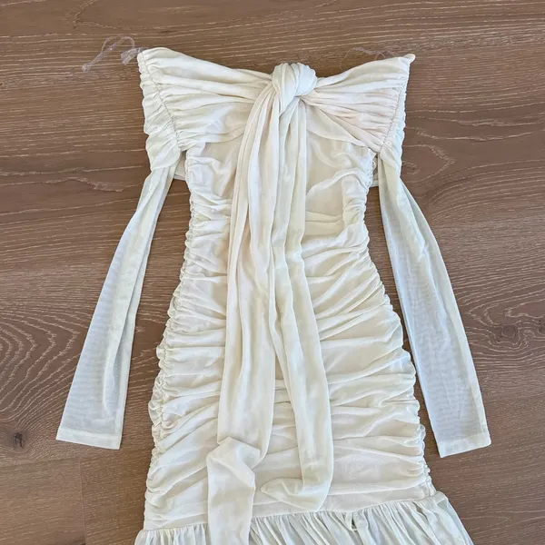 Peppermayo Maxi Dress Off Shoulder Flowy Ginny Size XXS Pale Butter Yellow - Image 2