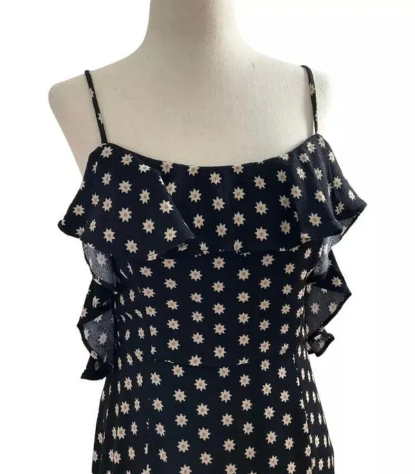 Free People Women Size XS Floral Mini Dress Backless Ruffle 5-247 - Image 4