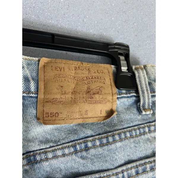 Vintage 90 Levis 550 Relaxed Fit Tapered Leg Jeans Light Wash Made in USA Size 9 - Image 5