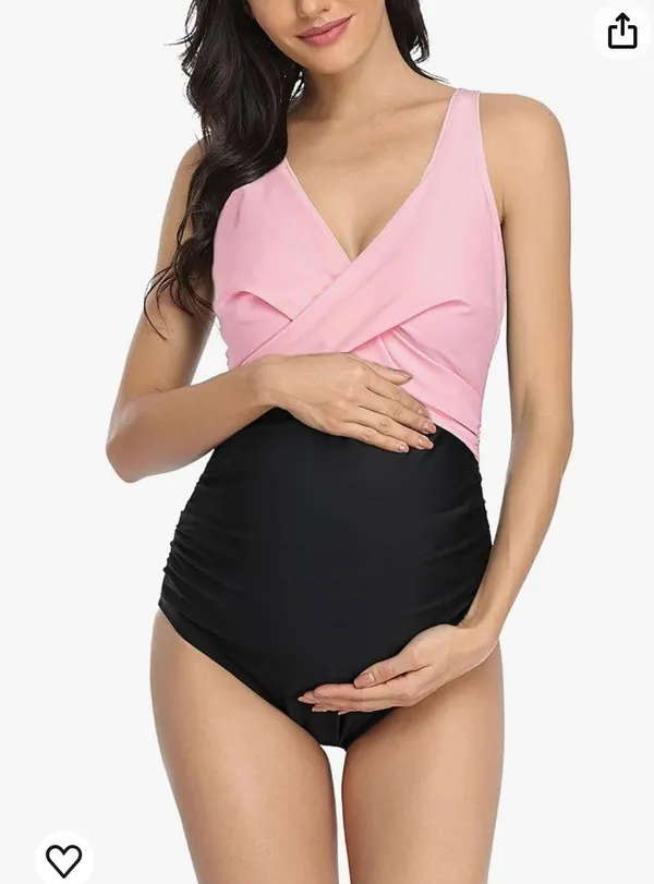 Maternity Swimwear Front Cross Pregnancy Swimsuit Bathing Suit Maternity - Image 3