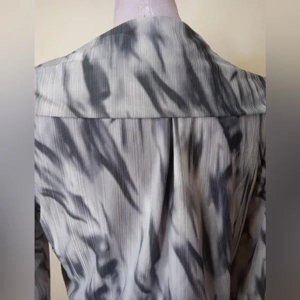 Anthropologie‎ Azel Hazel Black & Gray Abstract Print Long Sleeve Dress - Size M - Image 9