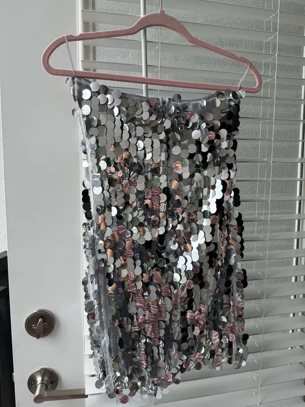 Sequin strapless dress Silver - Image 2