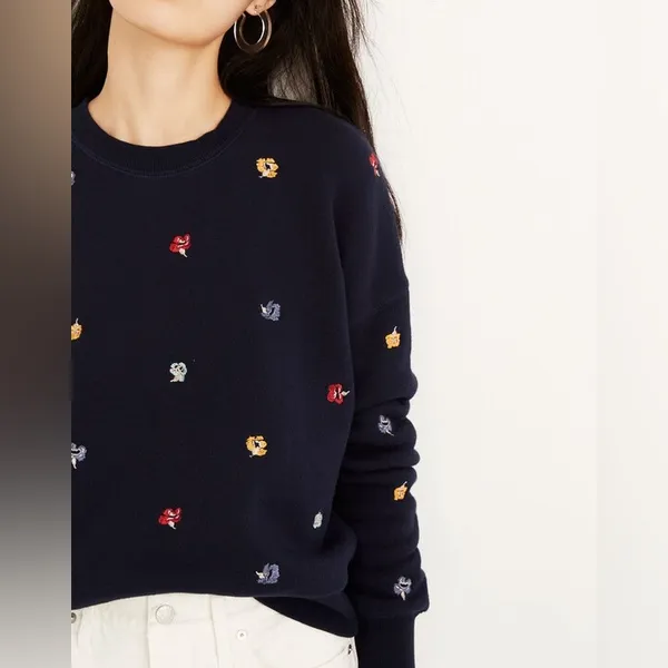 Mile(s) Madewell Embroidered Mainstay Sweatshirt Confetti‎ Floral Size Large EUC - Image 3