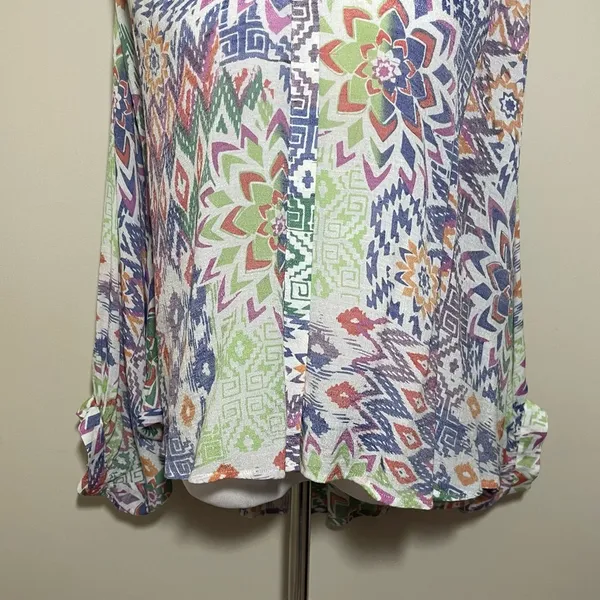 Maeve Bryanna Dolman Sleeve Geometric Blouse - Image 3