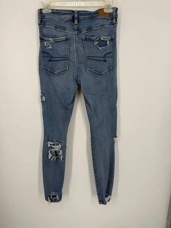 American Eagle Women Distressed High Rise Next Level Stretch Jeans 6 Regular - Image 4