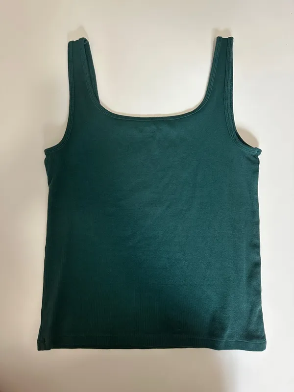 LOFT Forest Green Ribbed Tank Top - Image 3