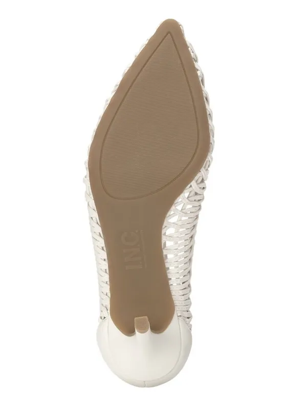 NWT INC International Concepts Zitah Woven Pointed Toe Pumps White Woven 9M - Image 5