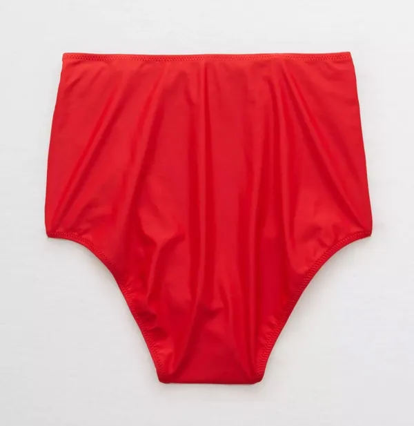 Aerie NWT Red High Waisted Bikini Bottom in Size Medium - Image 4