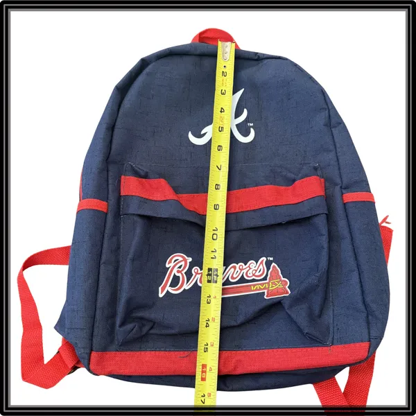 Atlanta Braves Youth Backpack MLB Stadium Giveaway Kids Book Bag Navy Never Used - Image 3