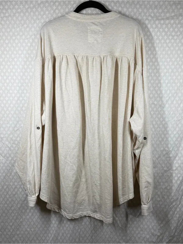 Aerie Cream Roll With It Button Down Oversized Cotton Top - Image 4