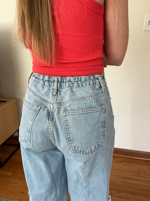 ZARA Wide-Leg High-Rise Jeans Raw Hem - Image 2