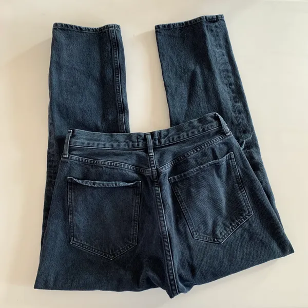 28 Riley High Rise Straight Crop Jeans Unseen Dark Wash Indigo Blue - Image 3