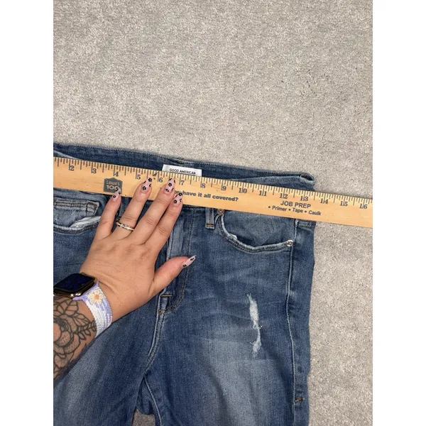 good american good cuts cropped bootcut jeans good waist 4/27 - Image 9
