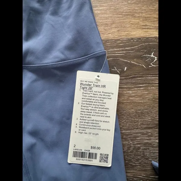 Lululemon Wunder Train High Rise 28” Oasis Blue Size 2 NWT - Image 4