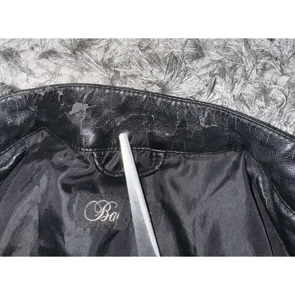 Baccini Faux Leather Jacket Women‎ Medium Petite Motorcycle - Image 13