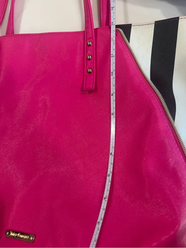 Juicy Couture Pink Tote Bag - Striped Accent cute Y2K feminine trendy gift - Image 2