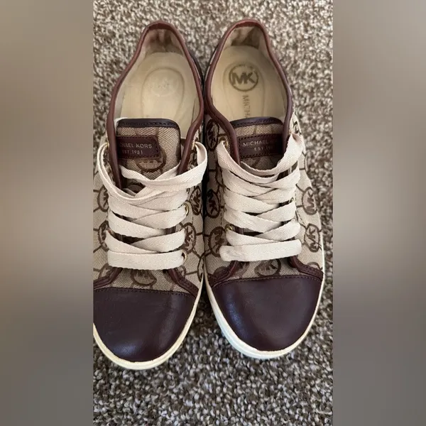 Michael Kors City Lace-Up Sneakers for Women Size 7.5 M Brown - Image 3
