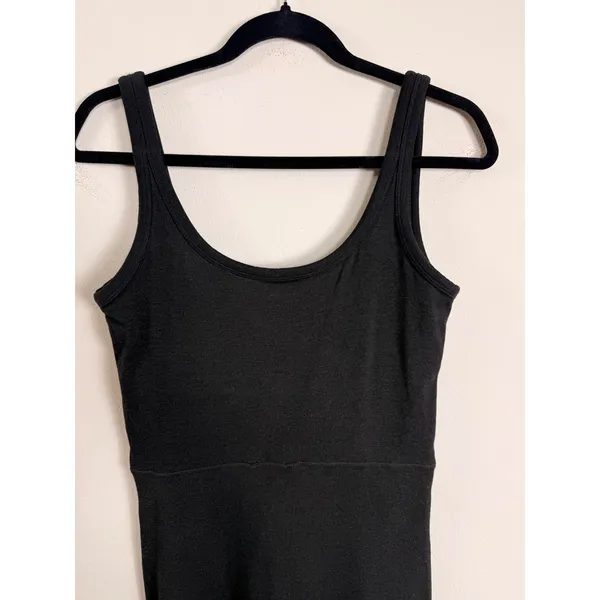 Vuori Women Black Heather Scoop Neck Activewear Jumpsuit Tank Bodysuit Full Leg - Image 8