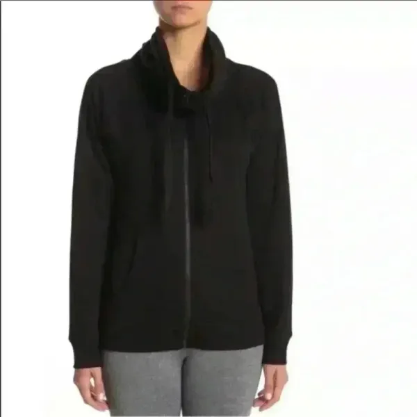 Z by Zella Full Effect Women's Black Zip‎ Activewear Casual Sweater Size L - Image 2