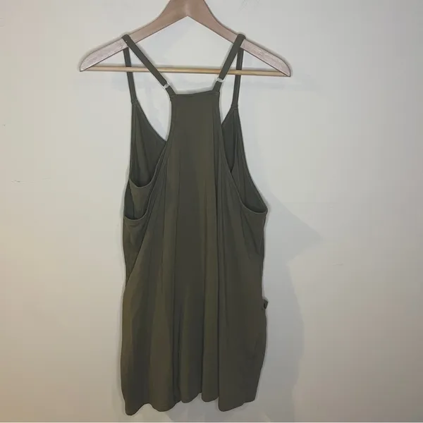 Romper Dress Shorts Women Large Green Adjustable Straps Pockets Summer Lined - Image 8
