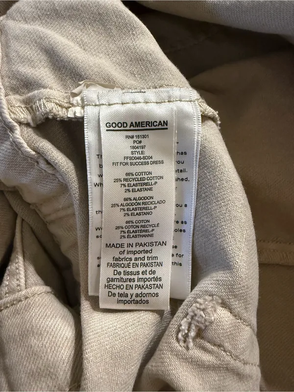 Good American Fit For Success Denim Utility Mini Dress Tan XL - Image 8